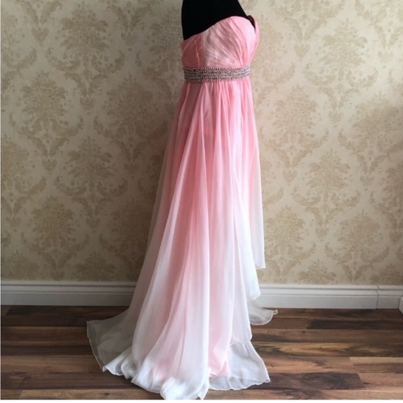 BNWT La Femme chiffon ombré gown - Picture 5 of 10